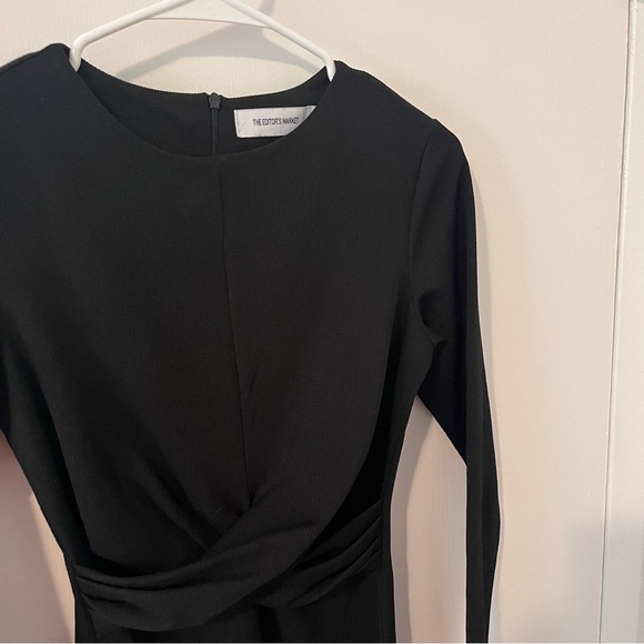 The Editors Market Dress Black Ribbed Long Sleeve XS - Picture 2 of 10